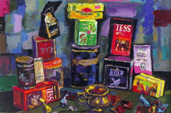 Чай и золотая чашка. 2012. Холст, масло. 80х100